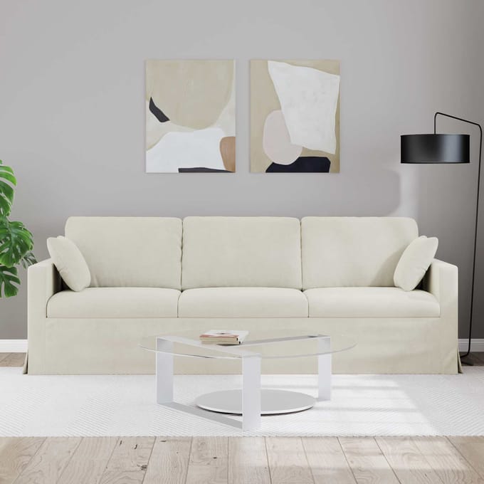 vidaXL Bank Crème 228 x 78 x 80 cm Fluweel