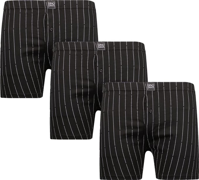 Gino Santi Klassieke boxer 3-pack Zwart Pin Stripe | Maat XXL