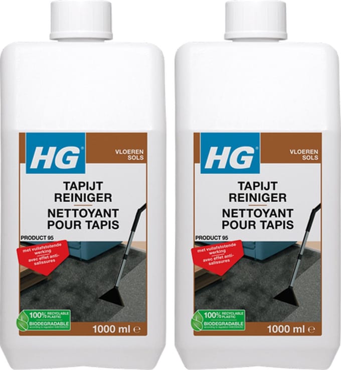 HG Tapijtreiniger 2-pack (1000 ml) met KD spons