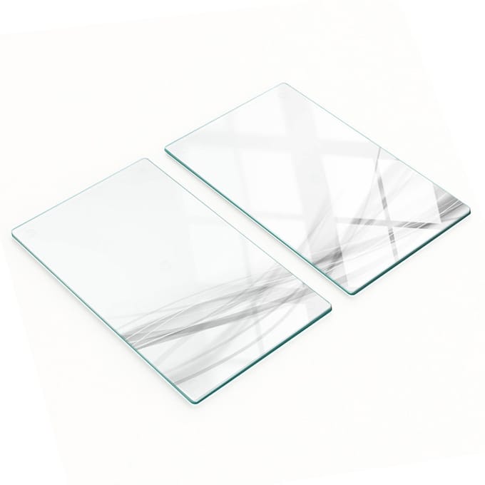Decoratieve snijplanken van gehard glas met abstract golfmotief, 2x30x52 cm