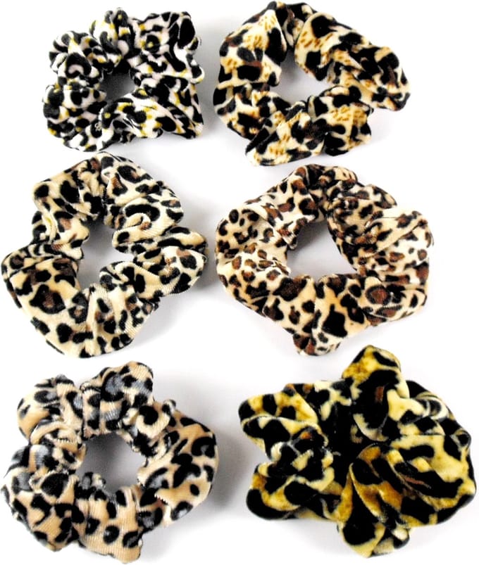 Scrunchie 6x velvet dierenprints