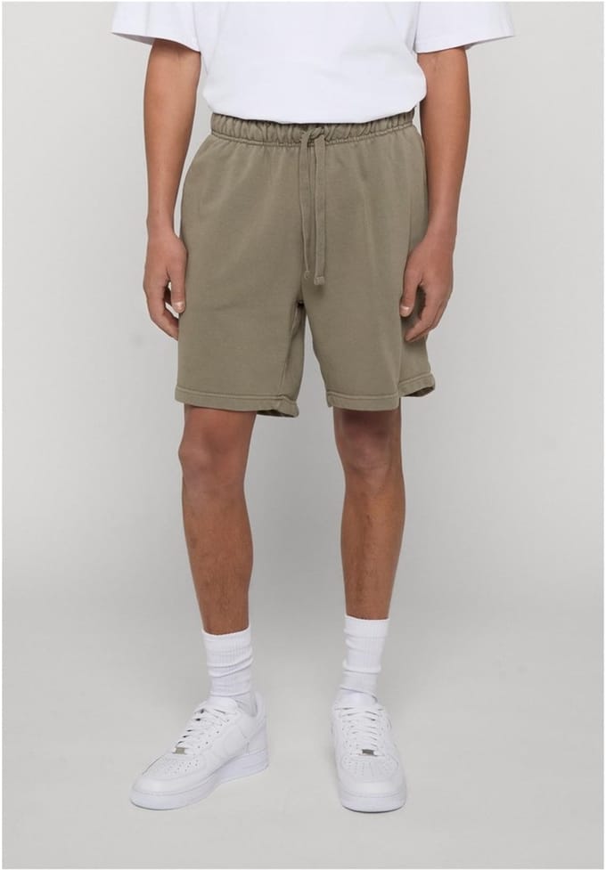 Urban Classics - Heavy Washed Korte broek - L - Olijfgroen