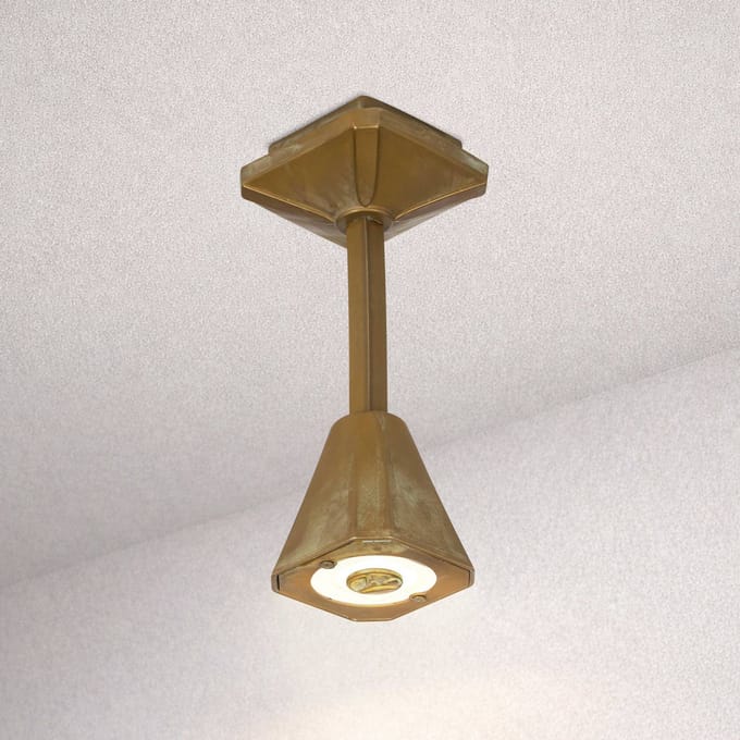Moretti Luce LED buiten plafondlamp Silva Frame, hoogte 26 cm, antiek messing