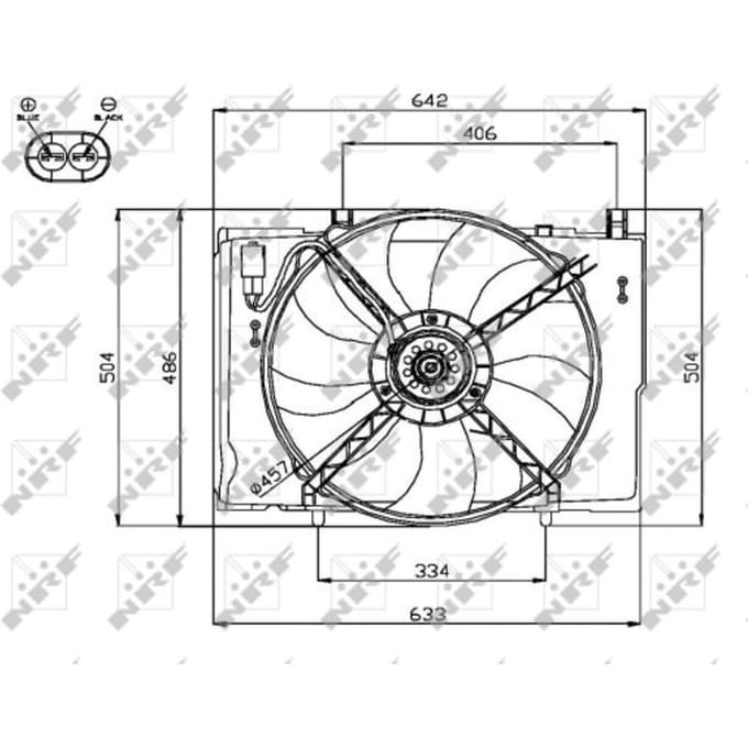 Koelventilatorwiel, motorkoeling NRF 47741