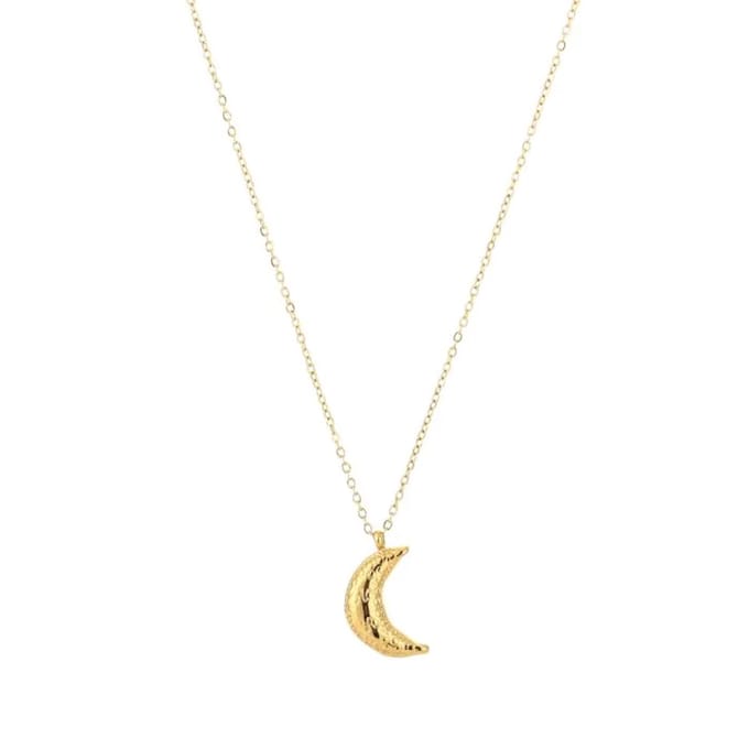 Bijoutheek Collier Maan Bewerkt Goud