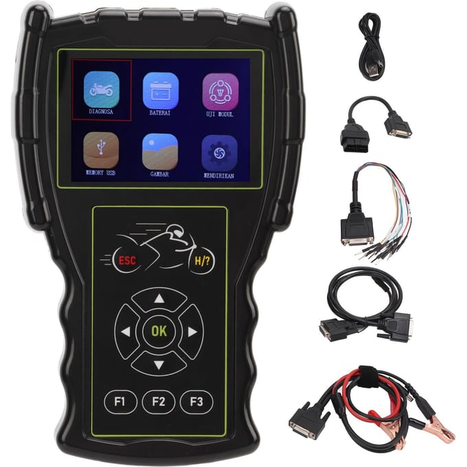 Scanner de Diagnostic Moto 3,5 pouces Lecteur de Codes d'Erreur Détection Batterie Moteur EFI pour Système d'Injection Électronique de Carburant blue