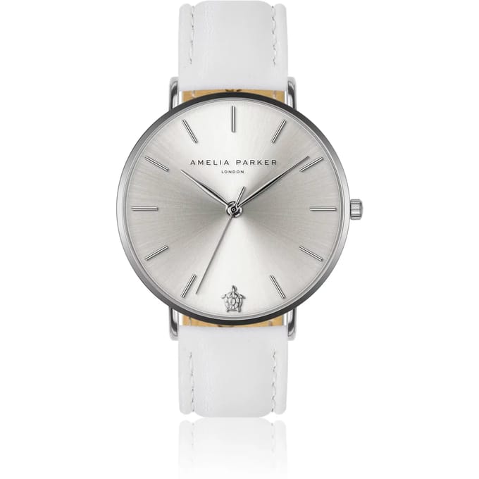 Lederen horloge voor vrouwen Amelia Parker Capsule Grey