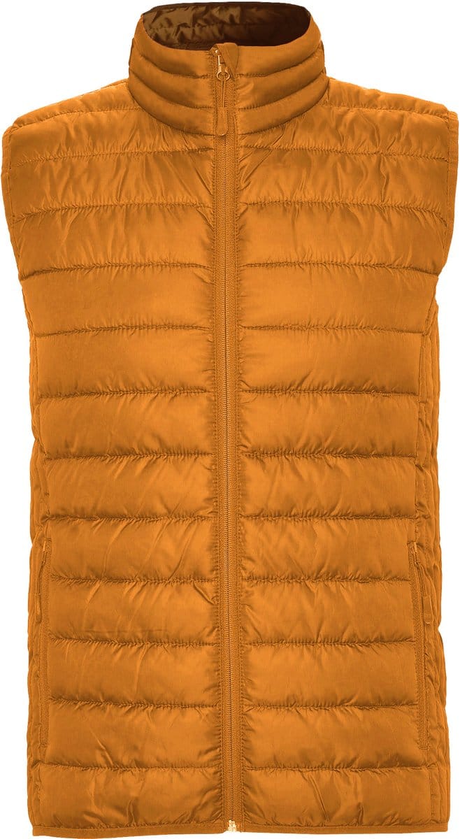 Curry Geel gewatteerde bodywarmer met polyester dons model Oslo merk Roly maat L