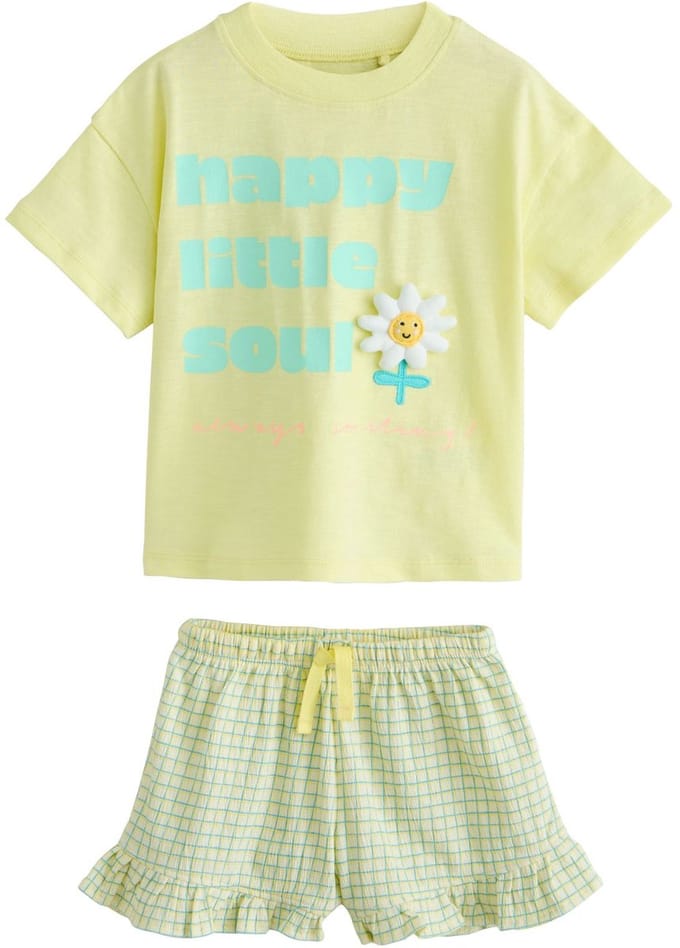 Next - Meisjes - Set van top met korte mouwen en short - Groen