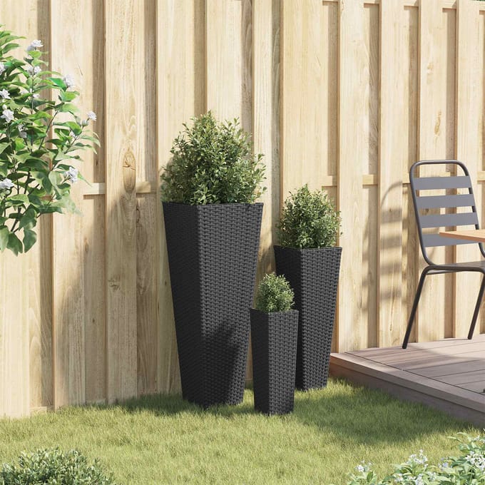 vidaXL Tuinset 3 st Zwart 30 x 30 x 80 cm Metaal