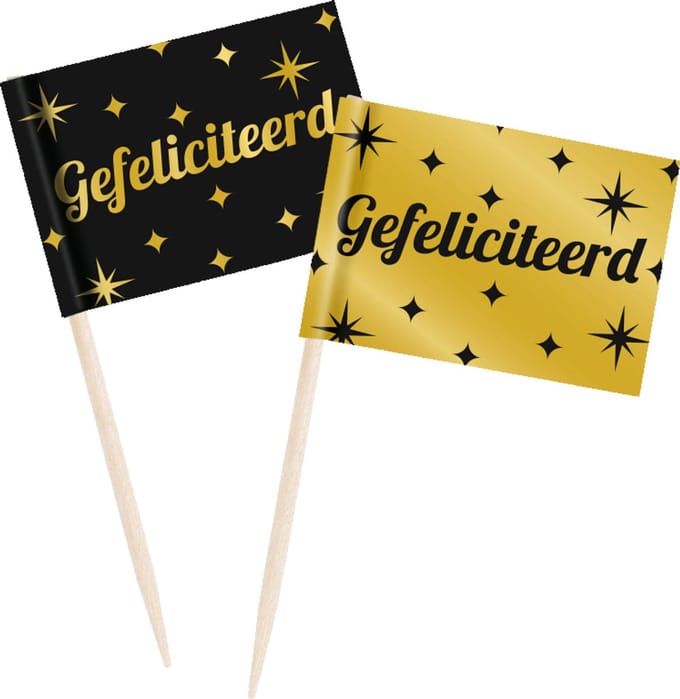 Classy party cocktail picks - Gefeliciteerd