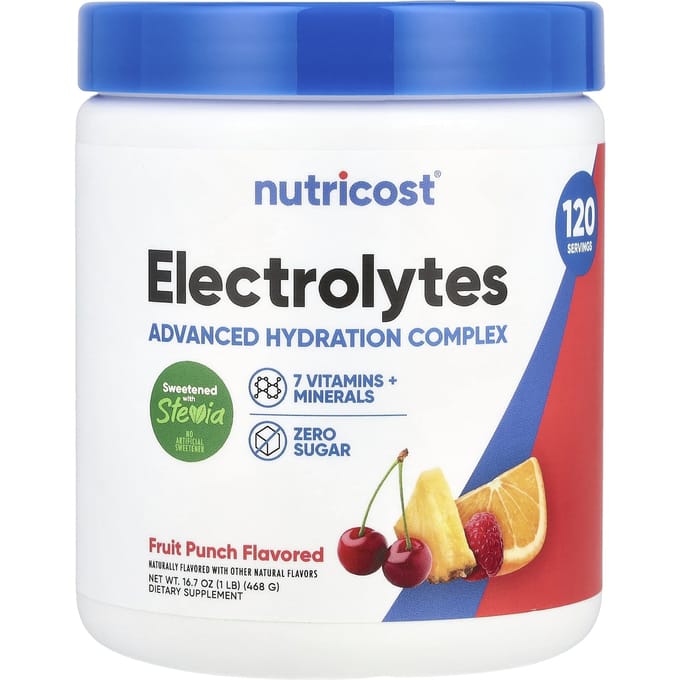 Nutricost, Électrolytes, Complexe d'Hydratation Avancée, Punch aux Fruits, 1 lb (468 g)