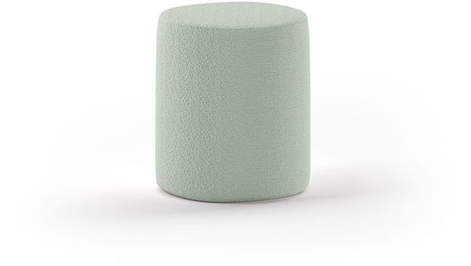 Nachttafeltje / Poef Maeva - 41x41x41,5 Cm - Groene Bouclé Stof