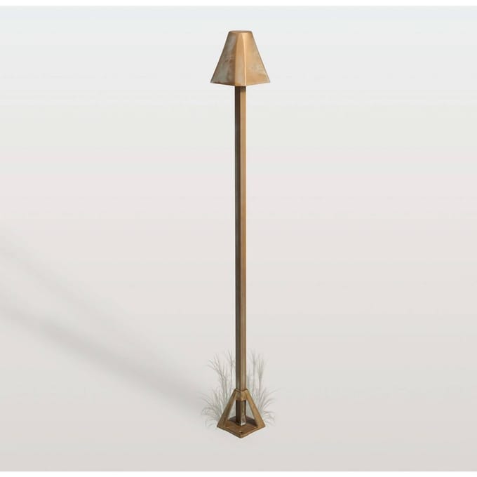 Moretti Luce LED tuinpadverlichting Silva Frame, hoogte 80 cm, antiek messing, IP65