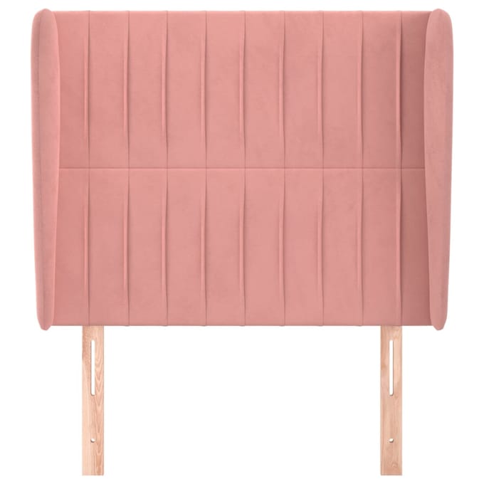 vidaXL - Hoofdbord - met - randen - 103x23x118/128 - cm - fluweel - roze