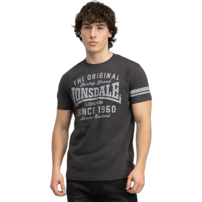 Lonsdale Winnard T-Shirt Normale Passform Anthracite/Grey-3XL