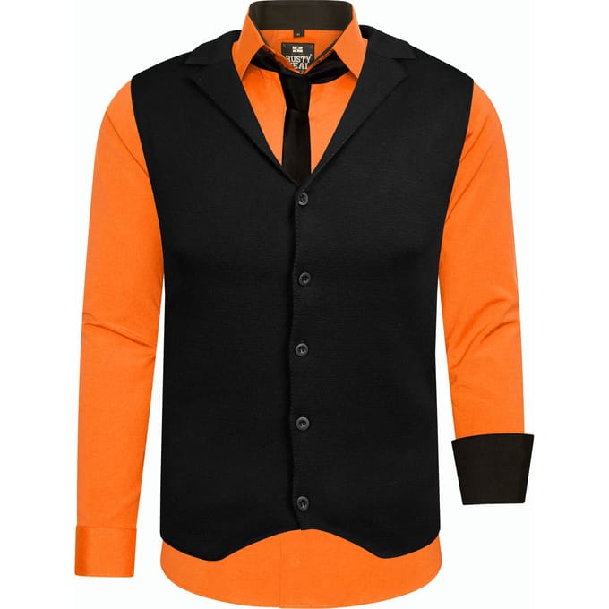 Driedelig pak met overhemd, vest en stropdas