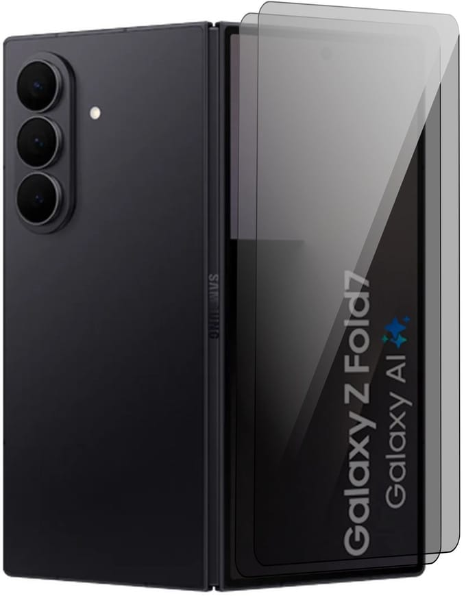 Privacy Screenprotector geschikt voor Samsung Galaxy Z Fold 7 - 2x Volledig Dekkend Glas Screen Protector