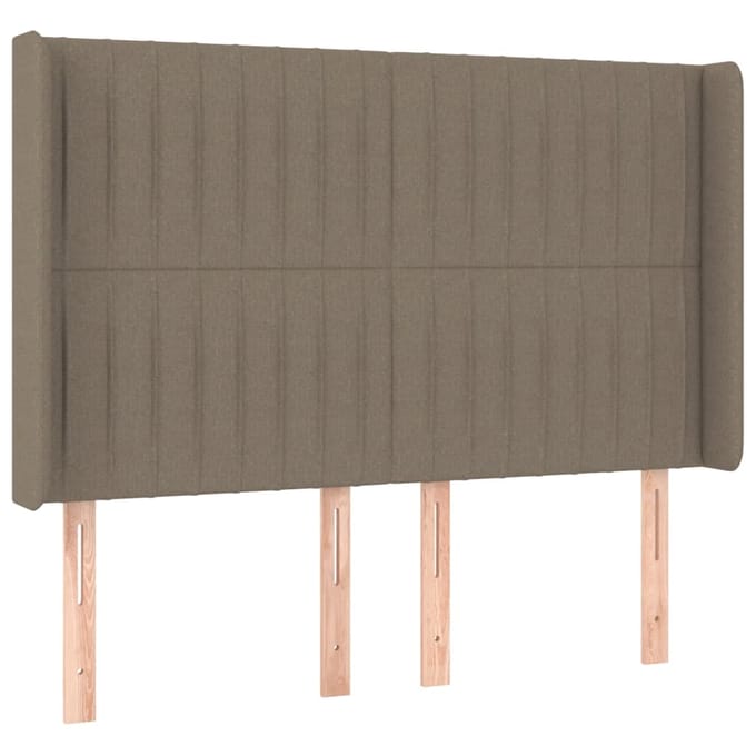 vidaXL - Hoofdbord - LED - 147x16x118/128 - cm - stof - taupe