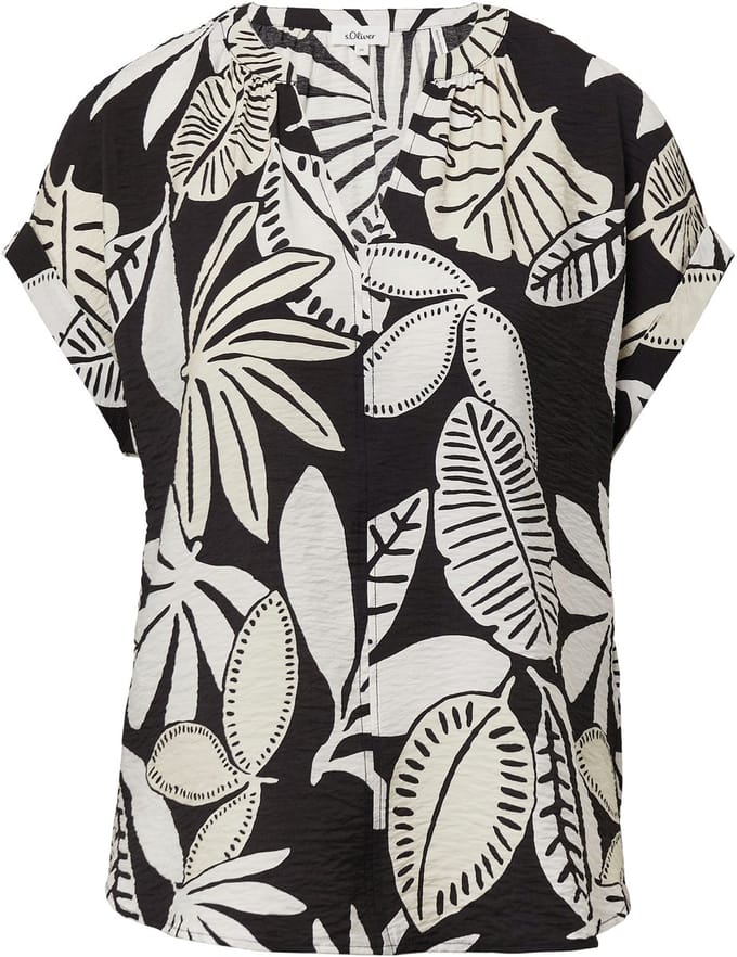 s.Oliver - female - Gestructureerde blouse met gerimpelde details