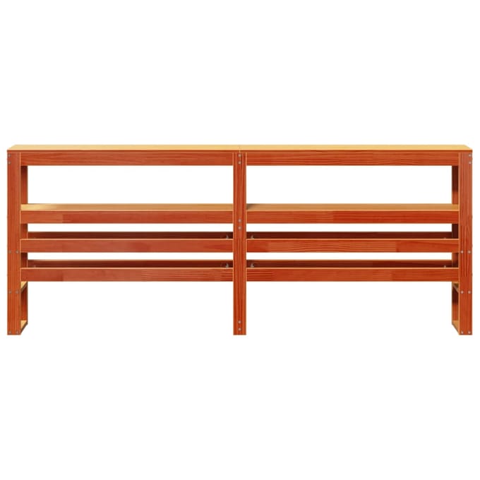 vidaXL - Hoofdbord - met - schappen - 180 - cm - massief - grenenhout - wasbruin