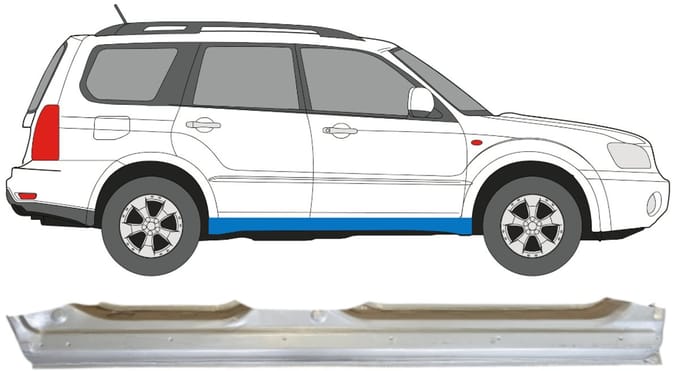 Volledige dorpel voor Subaru Forester SG 2002-2008 / Rechts