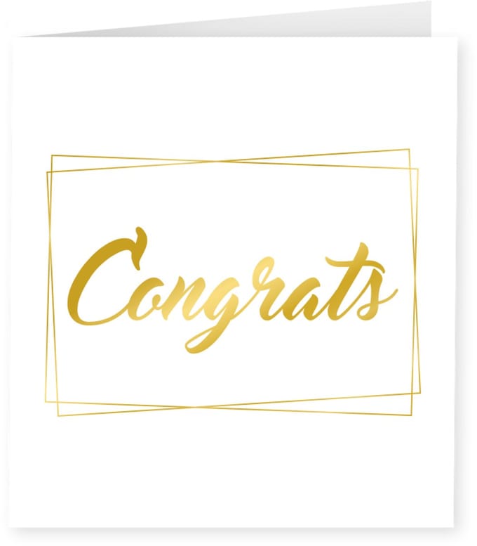 Gold white cards - Congrats