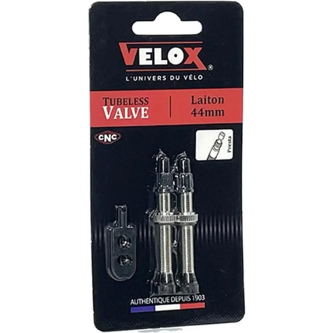Messing binnenbandloze ventielen Velox Presta (x2)
