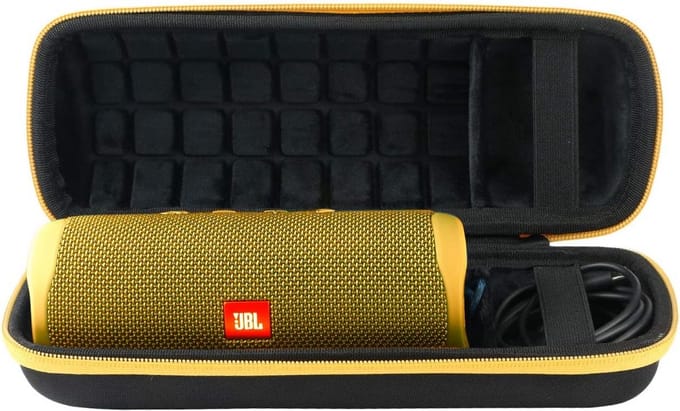 Harde reishoes voor Draagbare Bluetooth Luidspreker - Flip 6/5 Hoes - Zwart+Geel