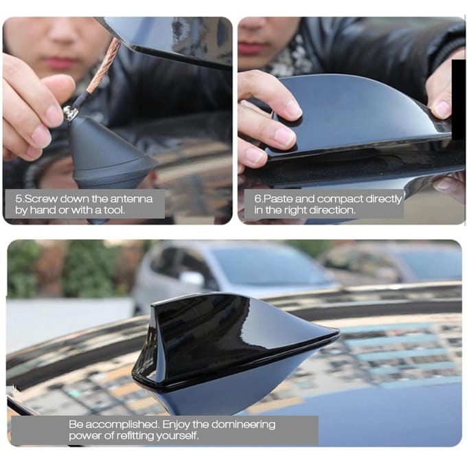 Auto Shark Antenne Auto Dak Shark Vin Universele Antenne FM/AM Signaal wit