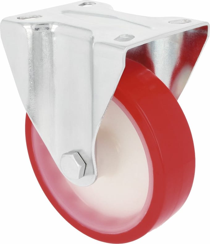 AMIG bokwiel/transportwiel - D80mm - polyurethaan - 100kg draagvermogen - heavy duty