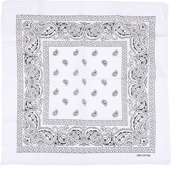 Klassieke Vierkante Sjaal met Traditioneel Bandanamotief (55x55cm) - Wit