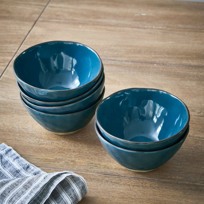 LOBERON Kom set van 6 Biarré blauw
