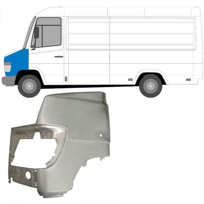 Voorste spatbord voor Mercedes Vario 1996- / Links