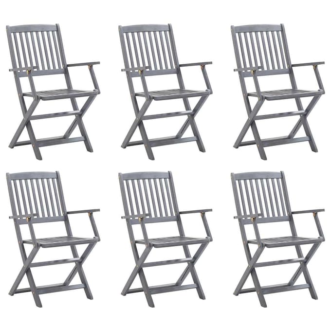 vidaXL - Klapstoelen - 6 - stuks - van - massief - acaciahout