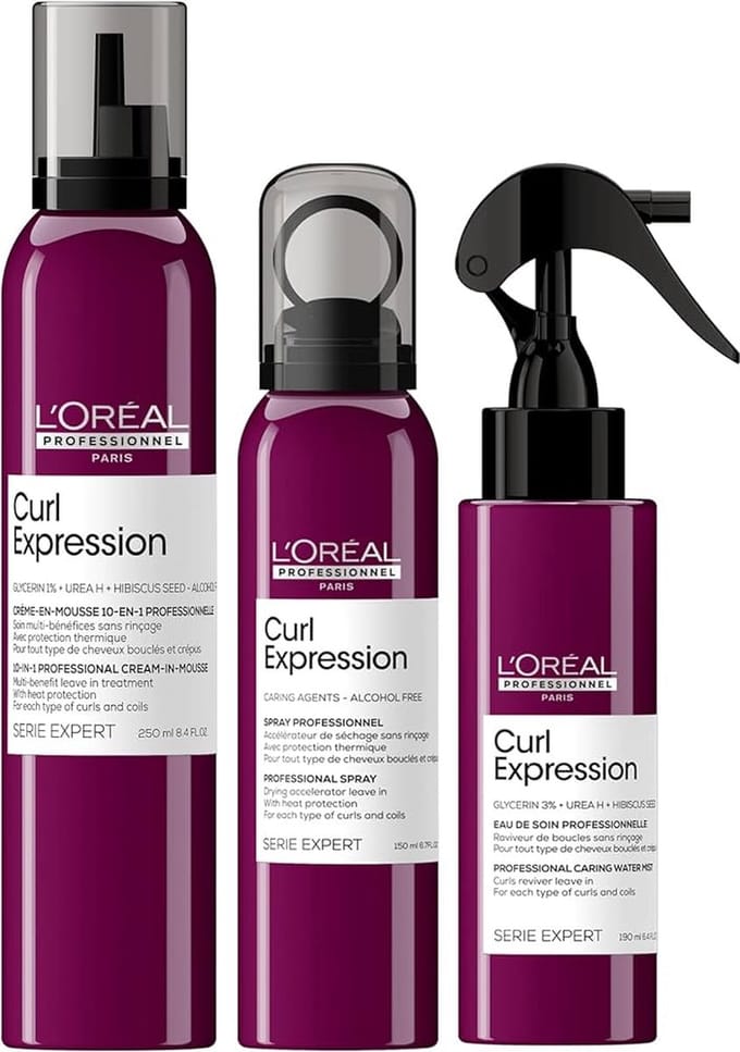 L’Oréal Professionnel - Curl Expression Styling Set - 10-in-1 Mousse + Drying Accelerator + Curls Reviver - Serie Expert Set - Krullend Haar Pakket