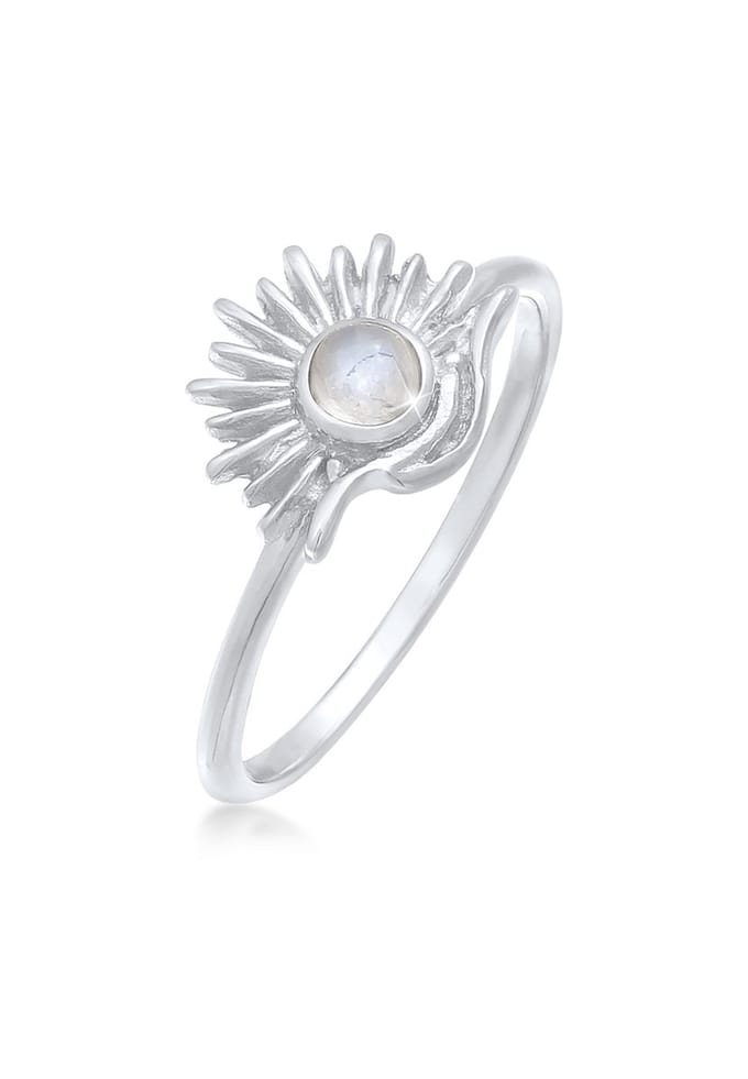 Elli - Ring - Dames Zon Boho Look Trend Blogger met Maansteen in 925 Sterling Zilver - Dames