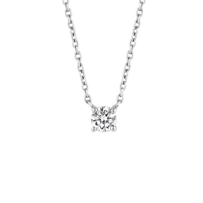 TI SENTO Dames Ketting - 925 zilver - Zirconia wit - Maat 42 - 3894ZI