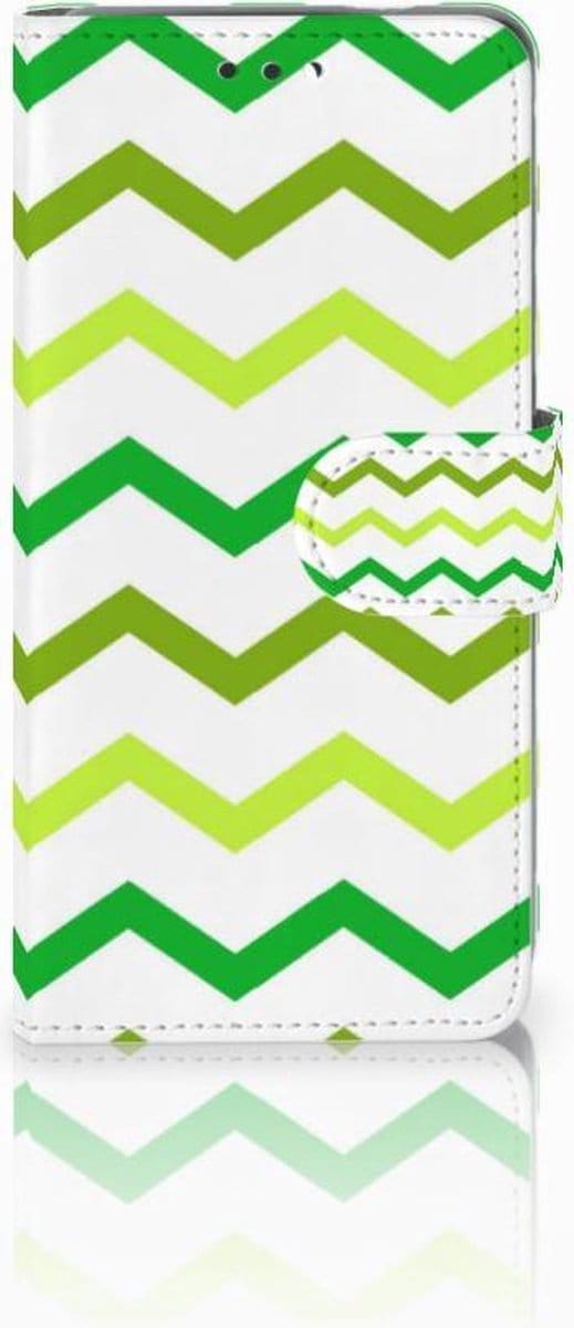 Nokia 3.1 (2018) Telefoon Hoesje Zigzag Groen