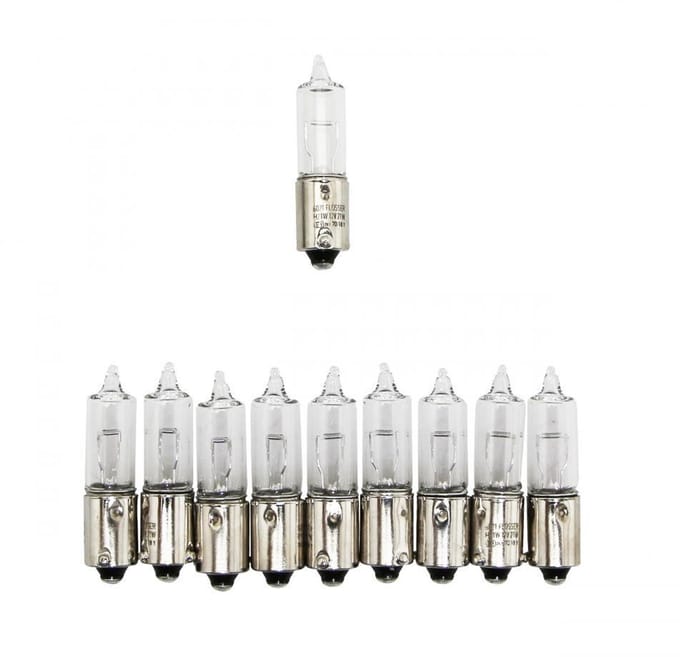 Set van 10 lampje Flosser voor auto motor 12V 21W wit BAY9S / 6021 Nieuw