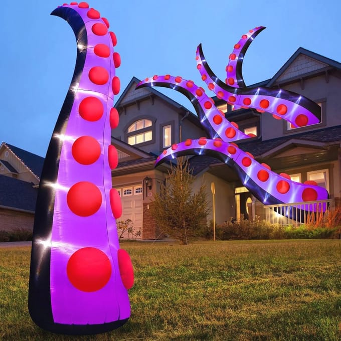 Enorme Opblaasbare Halloween Octopus Decoratie met LED Verlichting voor Buiten