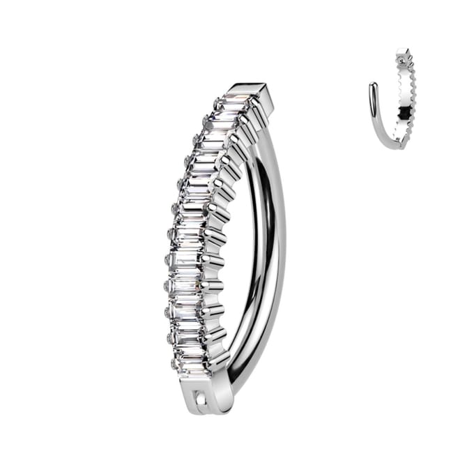 Piercing titanium Baguette hoop ovaal - LMPiercings