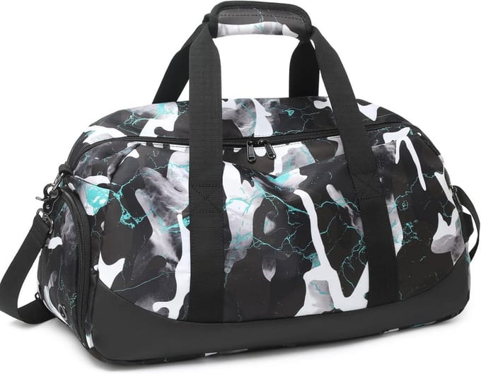 Sporttas met schoenencompartiment en nat compartiment - Grijs Camouflage
