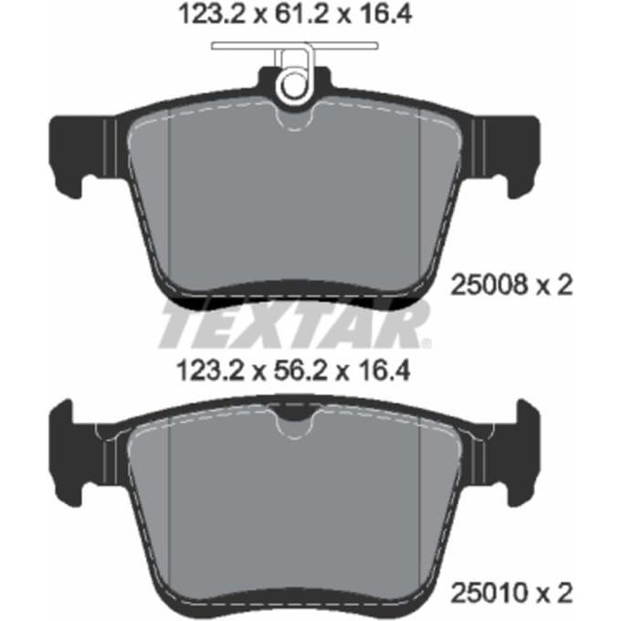 Remblokset TEXTAR 2500801, achter