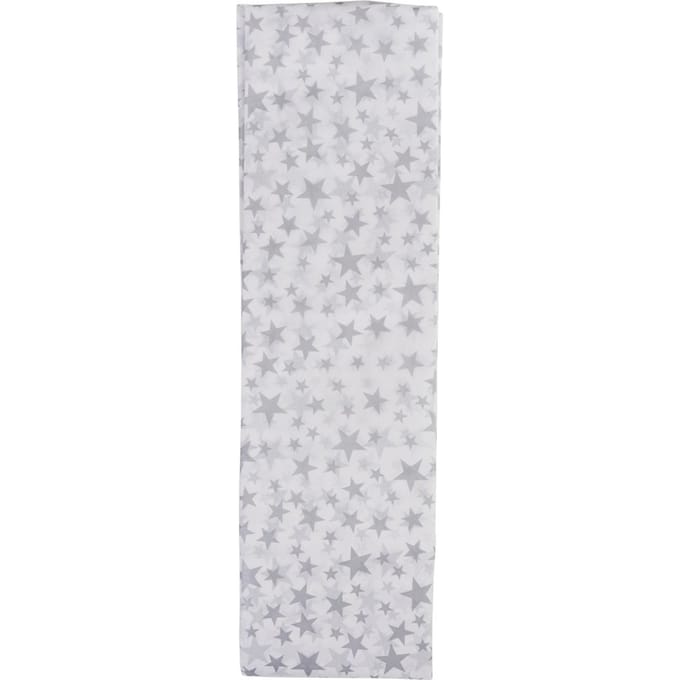 Zijdepapier "Sterren", 4 vellen - Zilver