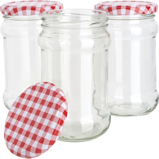 VBS Glazen met schroefdop "Rond", 270 ml - 3 stucks