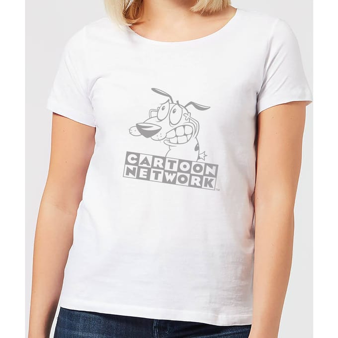 Courage The Cowardly Dog Outline Women's T-Shirt - White - XS