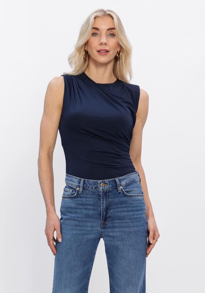 Rosemunde Billie Sl Drape Top Dames - Topjes - Donkerblauw - Maat 42
