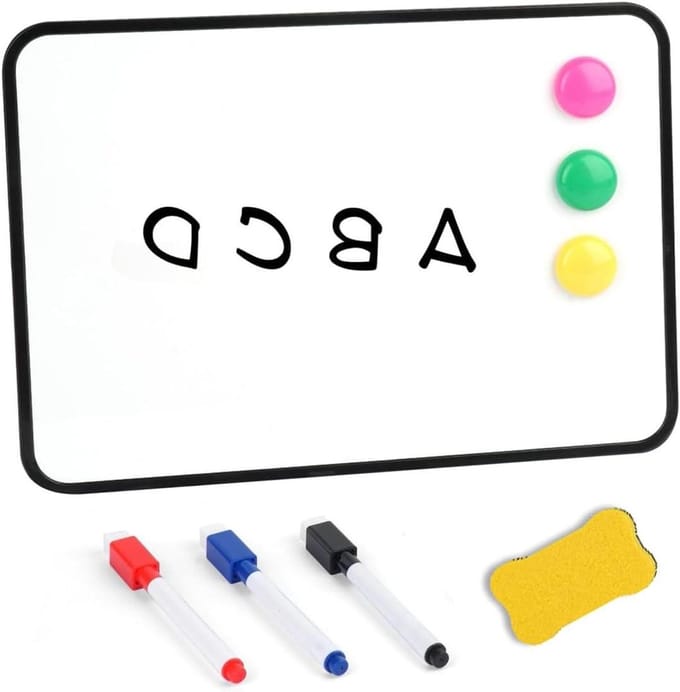 Droog Afwisbaar Whiteboard - Wit - A4 - Dubbelzijdig en Draagbaar - Voor School en Thuis