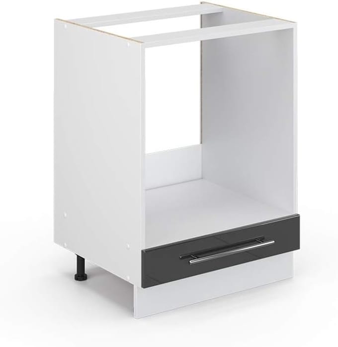 Inbouwkast Keukenmodule Hoogglans Antraciet 60 cm